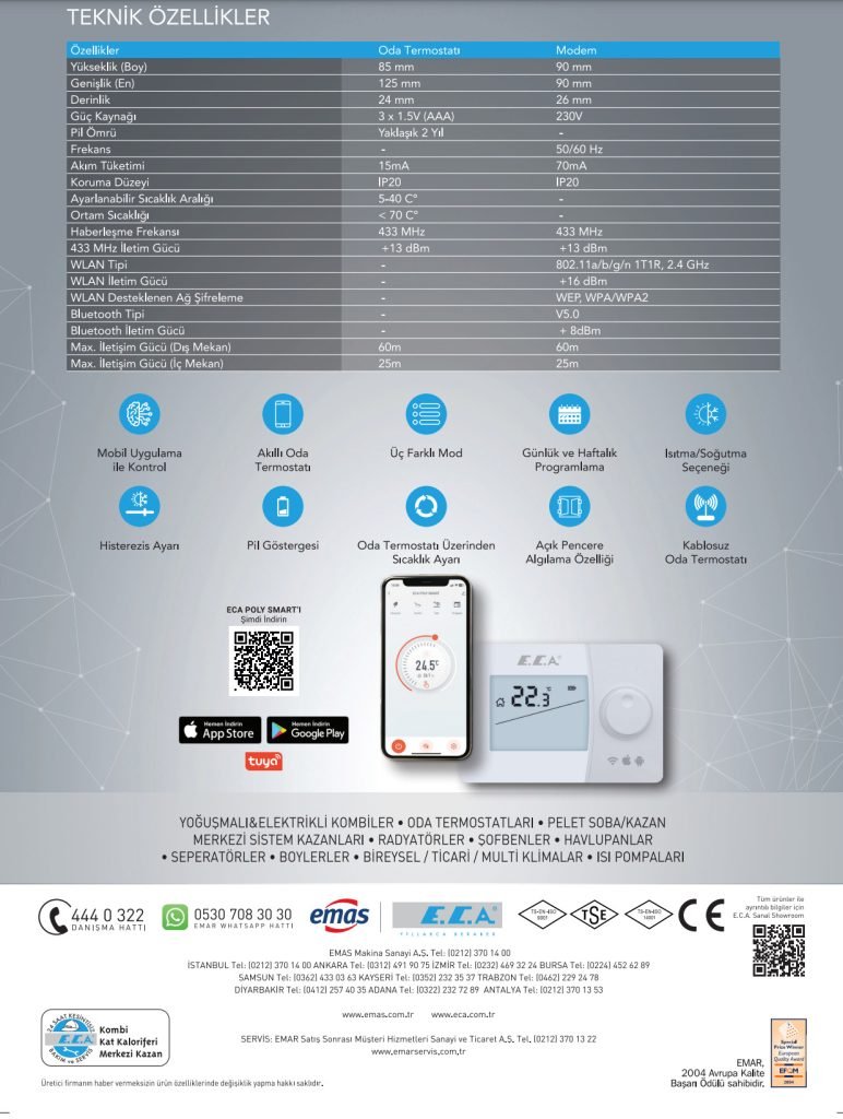ECA Poly Smart Akıllı Oda Termostatı 5