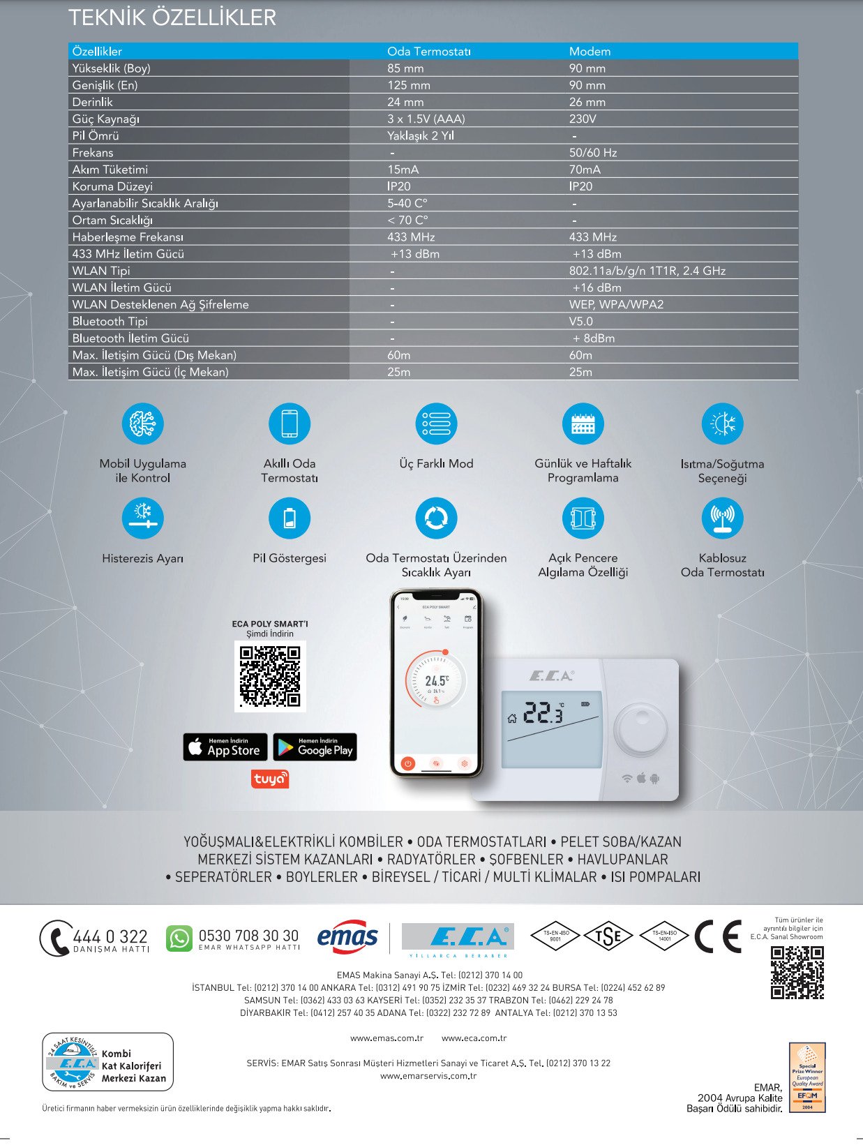 ECA Poly Smart Akıllı Oda Termostatı 2 ECA Poly Smart Akıllı Oda Termostatı - Görsel 2